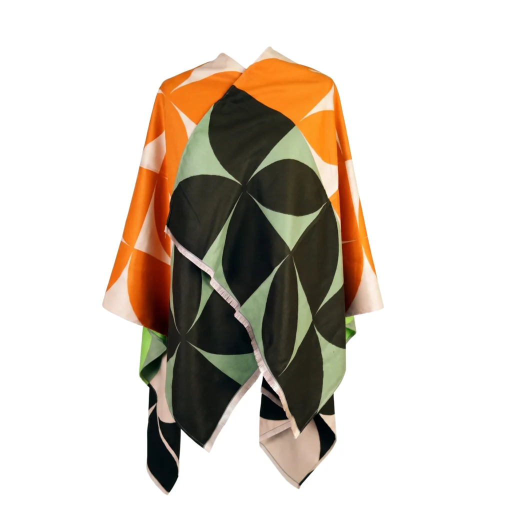 Leaf Super Soft Cape – Elegant Lightweight Wrap - OLIVE MIX