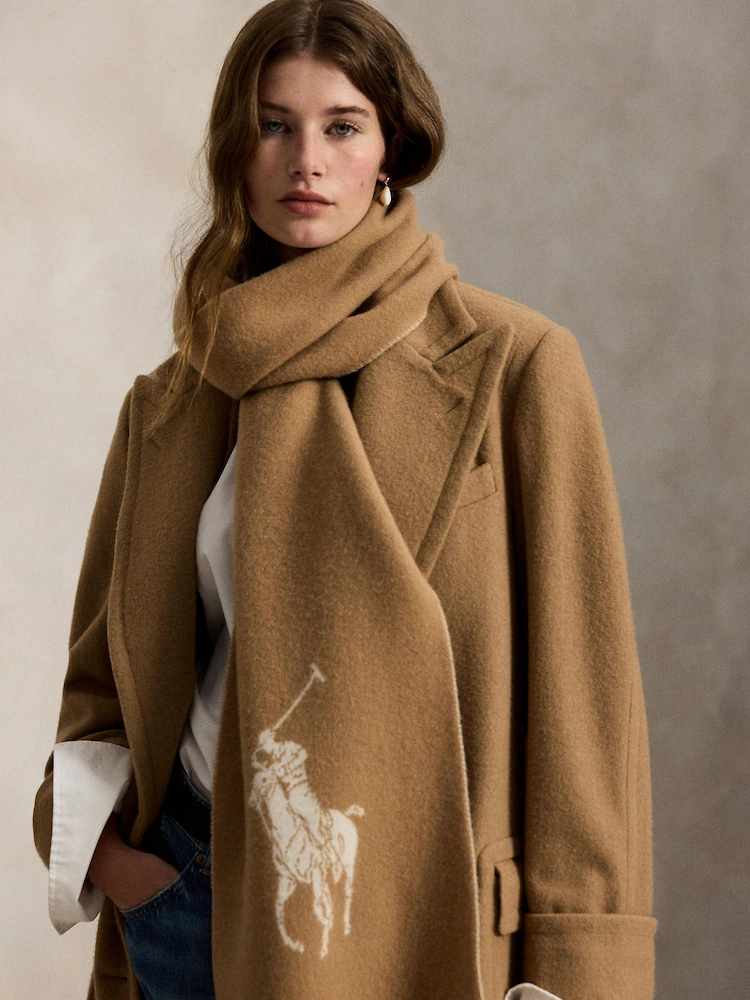 Polo Ralph Lauren Cream Oblong Scarf 