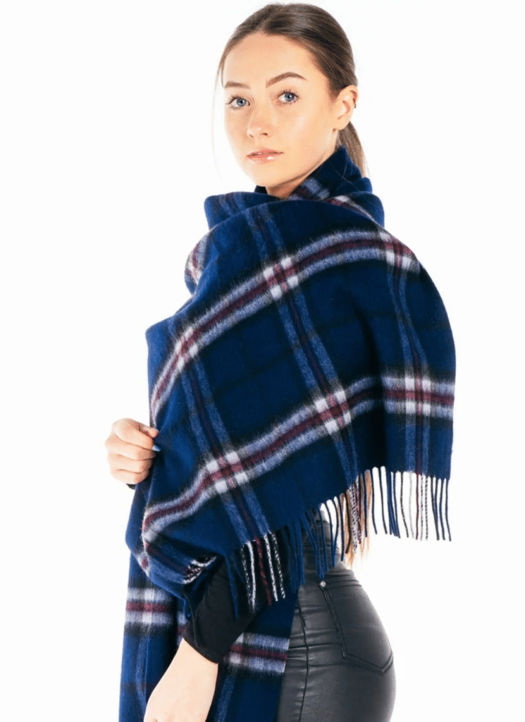 Thomson Navy Stole 100% Pure Lambswool 