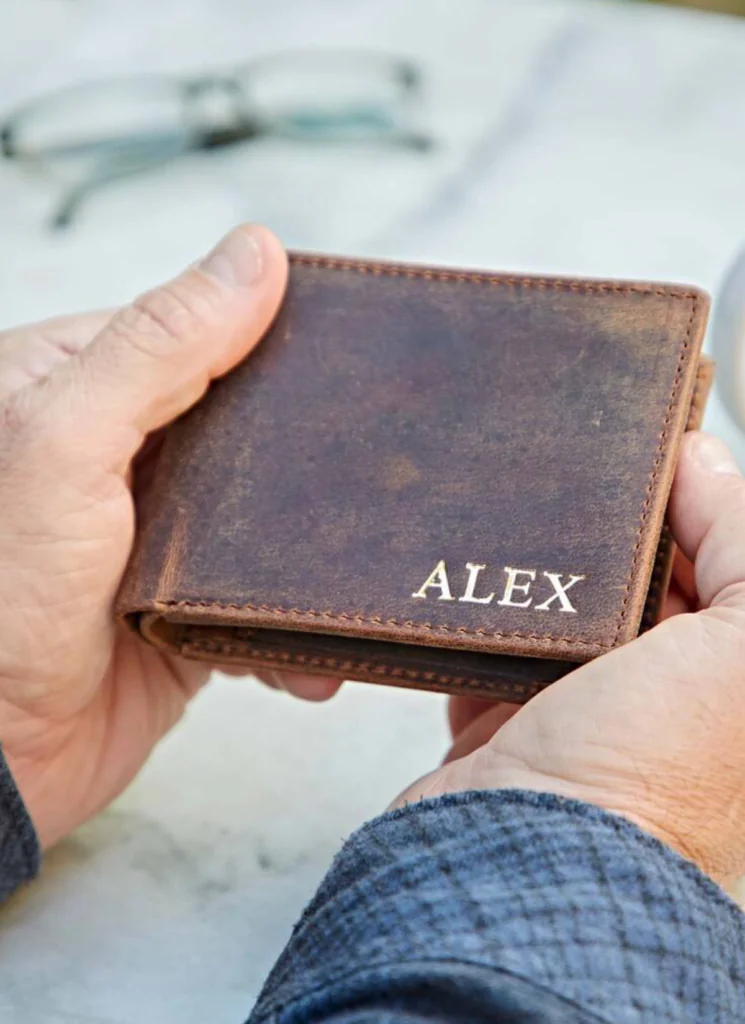 Personalised Handmade Buffalo Leather Billfold Wallet