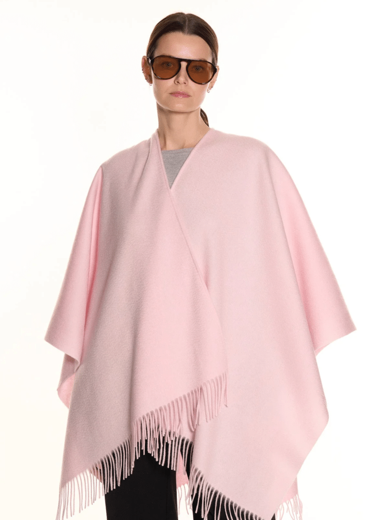 Plain Cape Light Pink Poncho 100% Pure Lambswool