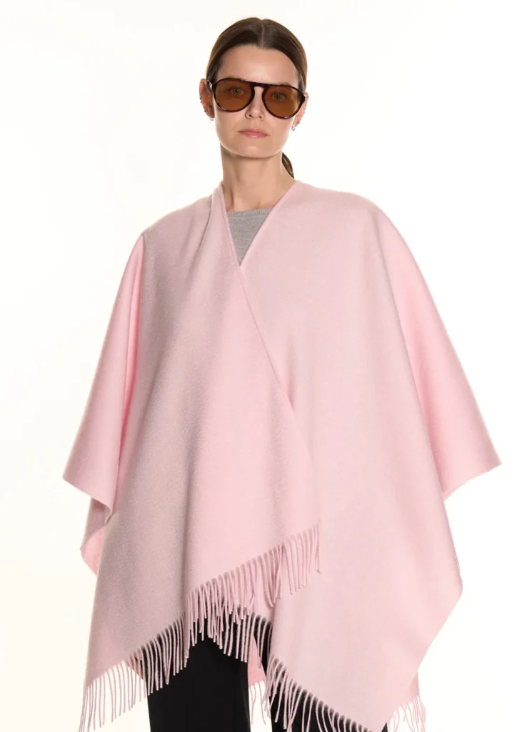 Plain Cape Light Pink Poncho 100% Pure Lambswool