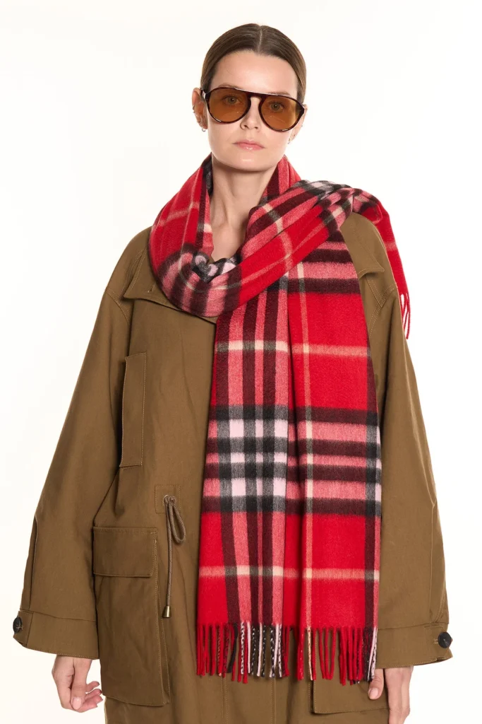 Cashmere Scarf DC Classic Red Oversized Wrap