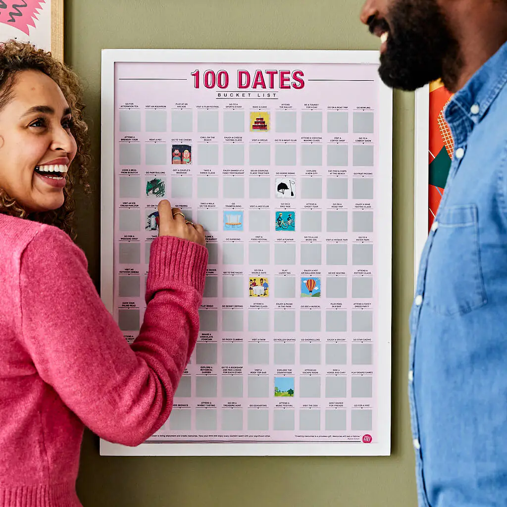 100 Dates Bucket List Scratch Off Poster