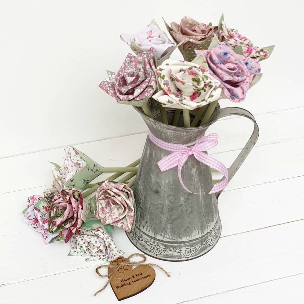 Wedding Anniversary Gifts Cotton Flowers Jug Tag